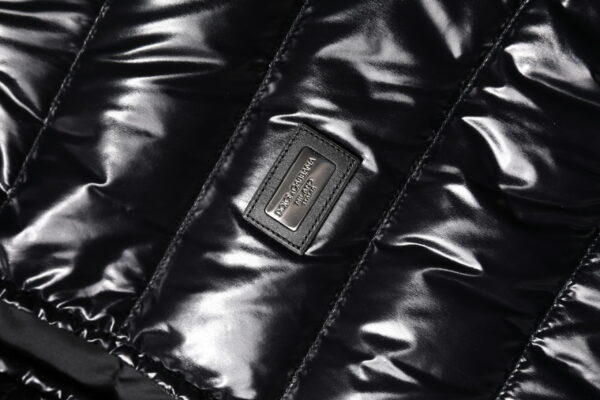 Dolce & Gabbana Black Logo Plaque Full Zip Puffer Jacket - Image 8