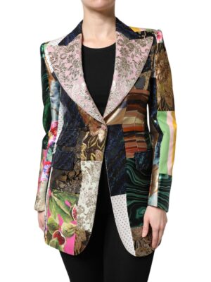Dolce & Gabbana Multicolor Floral Patchwork Jacquard Jacket