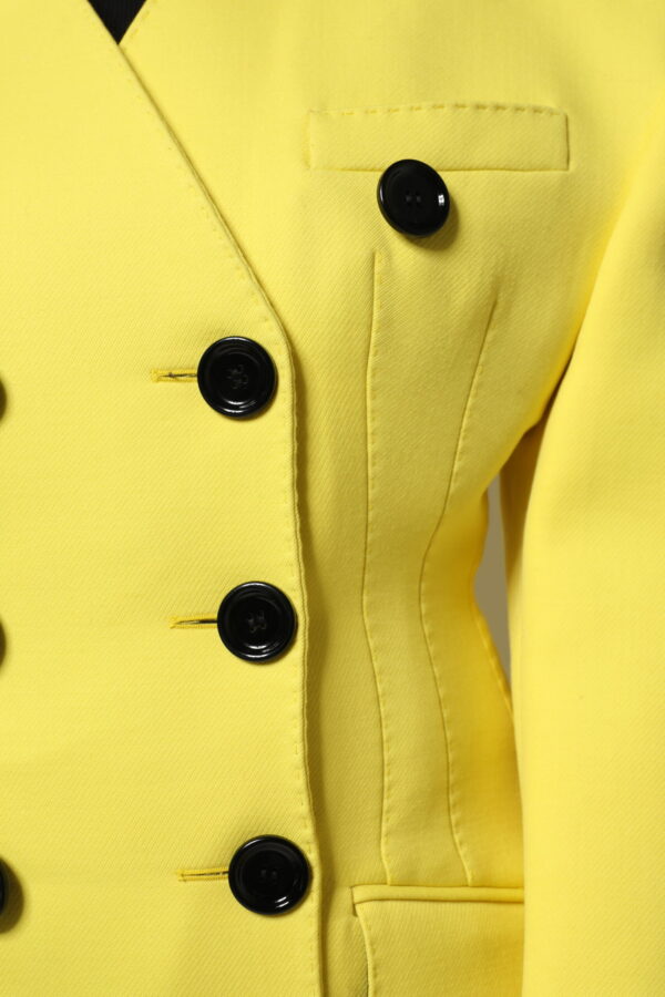 Dolce & Gabbana Yellow Double Breasted Trench Coat Jacket - Image 6