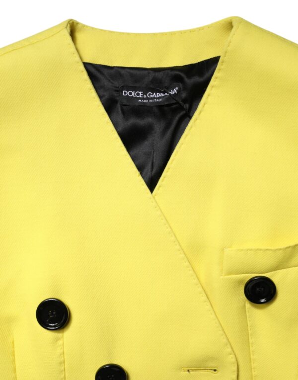 Dolce & Gabbana Yellow Double Breasted Trench Coat Jacket - Image 7
