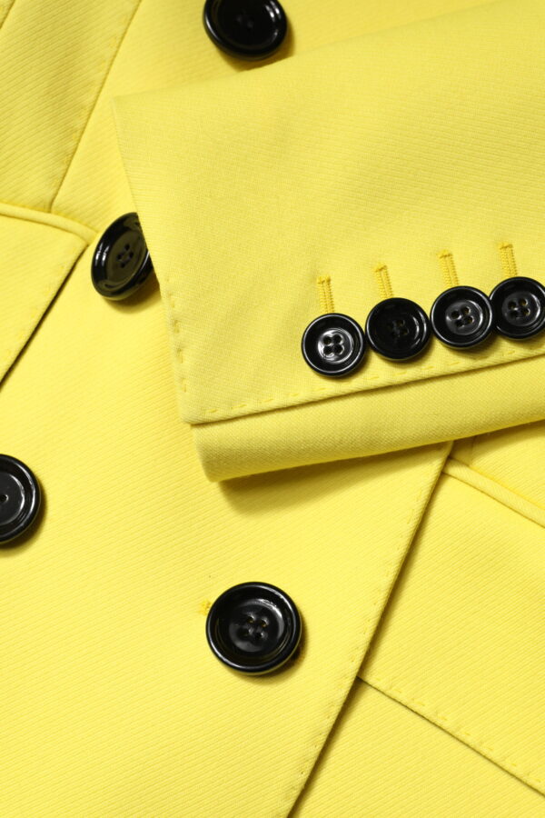 Dolce & Gabbana Yellow Double Breasted Trench Coat Jacket - Image 8