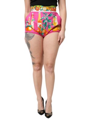 Dolce & Gabbana Pink Printed High Waist Hot Pants Shorts
