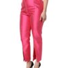 Dolce & Gabbana Pink Silk High Waist Tapered Pants - Image 3