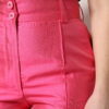 Dolce & Gabbana Pink Silk High Waist Tapered Pants - Image 5