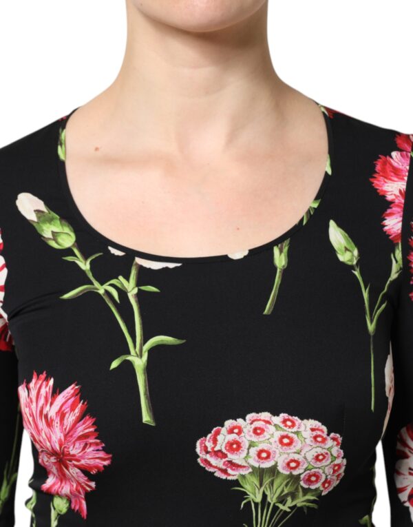 Dolce & Gabbana Black Floral Long Sleeve Women Blouse Top - Image 5