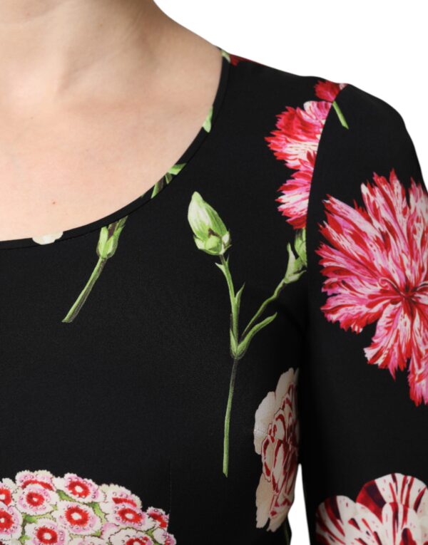 Dolce & Gabbana Black Floral Long Sleeve Women Blouse Top - Image 7