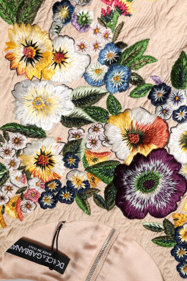 Dolce & Gabbana Beige Floral Embroidery Sleeveless Tank Top - Image 8