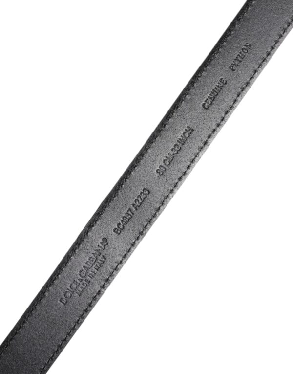Dolce & Gabbana Red Exotic Leather Brass Metal Buckle Belt - Image 5
