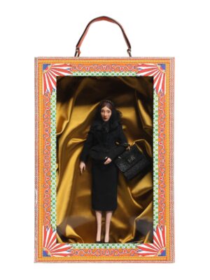 Dolce & Gabbana Black Dress Ceramic Porcelain Fashion Leather Sicily Dolls