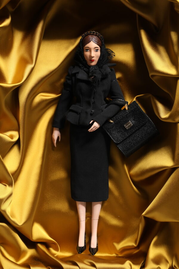 Dolce & Gabbana Black Dress Ceramic Porcelain Fashion Leather Sicily Dolls - Image 8
