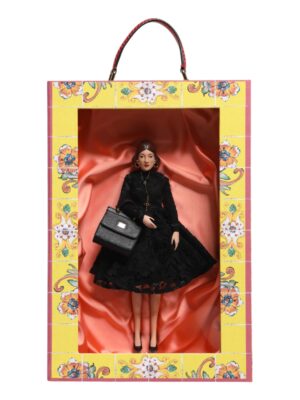 Dolce & Gabbana Black Dress Ceramic Porcelain Fashion Leather Sicily Dolls
