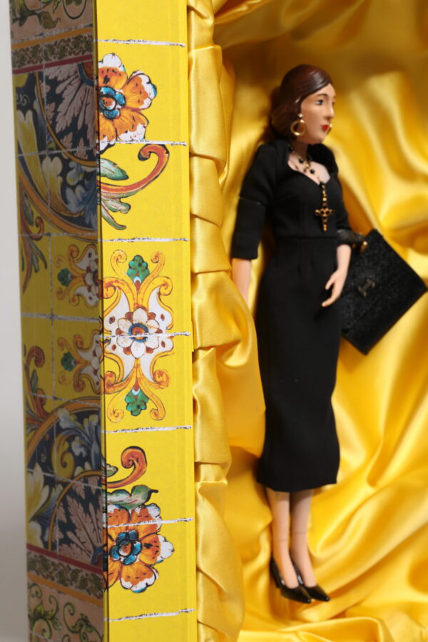 Dolce & Gabbana Black Dress Ceramic Porcelain Fashion Leather Sicily Dolls - Image 8