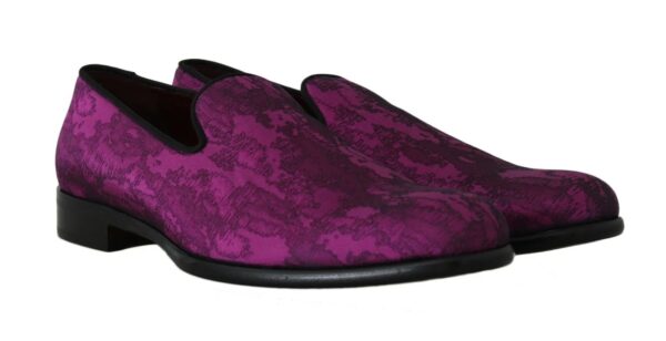 Dolce & Gabbana Elegant Silk-Wool Blend Loafers in Purple - Image 3