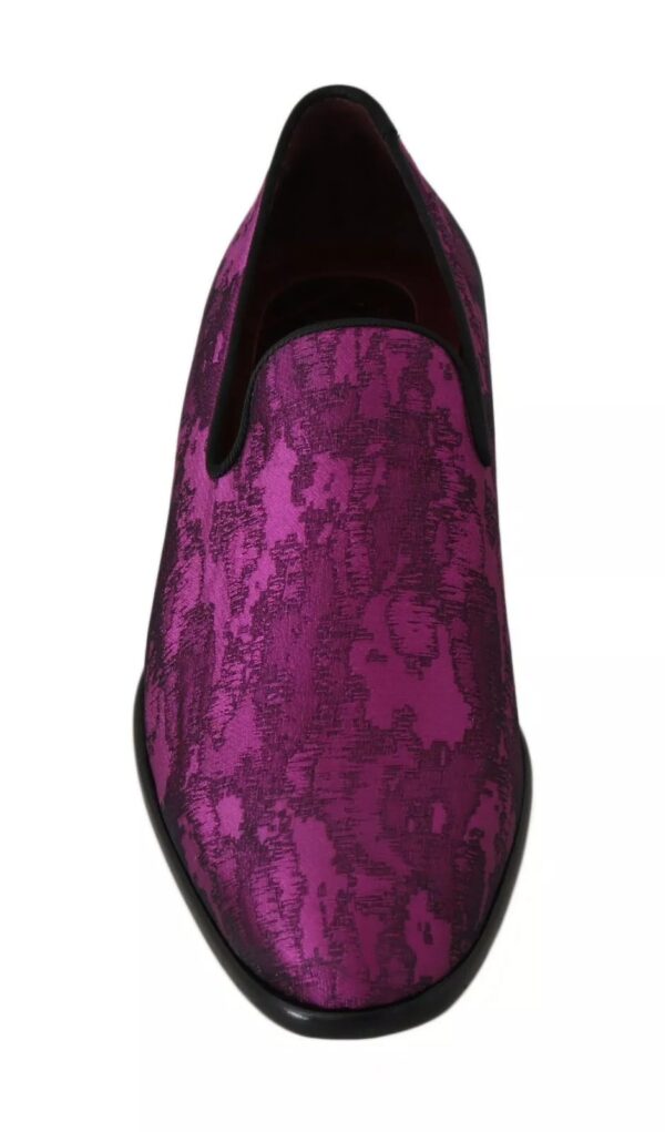 Dolce & Gabbana Elegant Silk-Wool Blend Loafers in Purple - Image 5