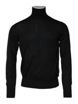 Dolce & Gabbana Black Cashmere Knitted Men Pullover Sweater