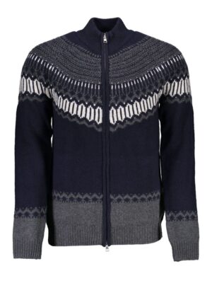 Gant Blue Wool Men Cardigan