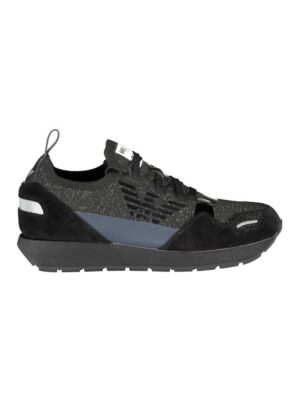Emporio Armani Black Leather Women Sneaker