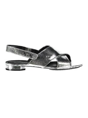 Calvin Klein Silver Leather Women Sandal