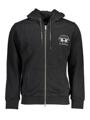 La Martina Black Cotton Men Sweater