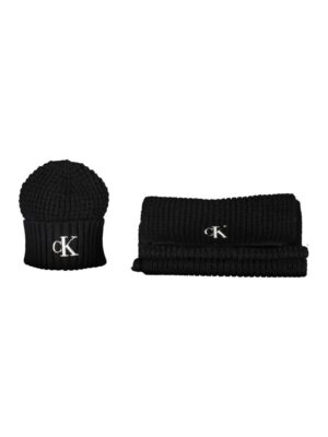 Calvin Klein Black Alpaca Women Scarf Set