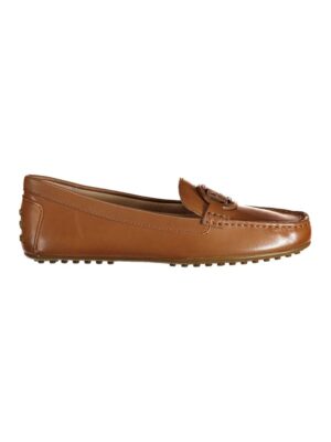 Ralph Lauren Brown Leather Flat Shoe