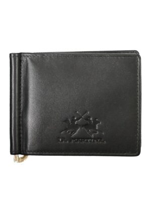 La Martina Black Leather Men Wallet