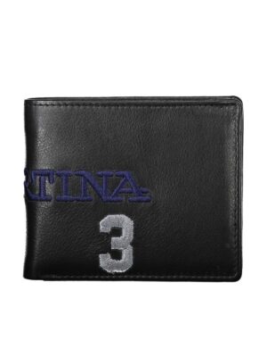 La Martina Black Leather Men Wallet