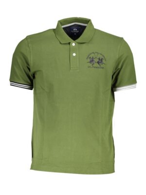 La Martina Chic Green Cotton Blend Polo Shirt