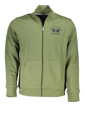 La Martina Classic Green Zippered Fleece Sweatshirt