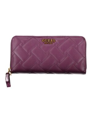 Guess Jeans Elegant Purple Zip Wallet with Multiple Compartments