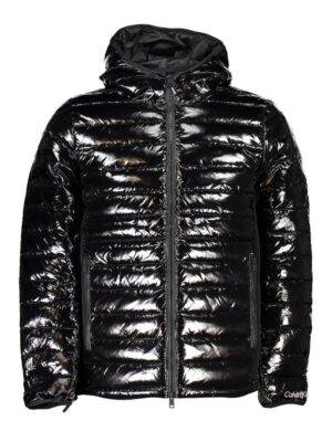 Calvin Klein Sleek Nylon Hooded Jacket with Contrast Details