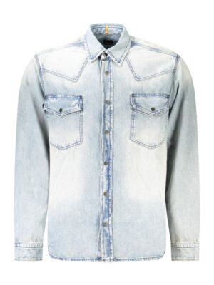 Hugo Boss Light Blue Cotton Men Shirt