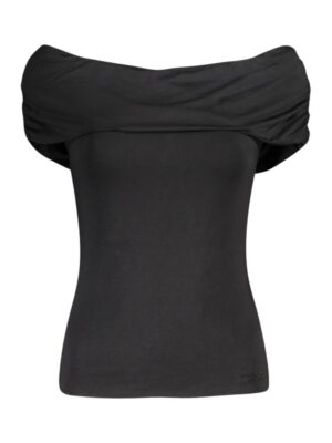 Guess Jeans Black Modal Tops & T-Shirt
