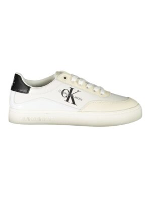 Calvin Klein Chic White Lace-Up Sneakers with Contrast Detailing