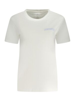 Converse White Cotton Women T-Shirt
