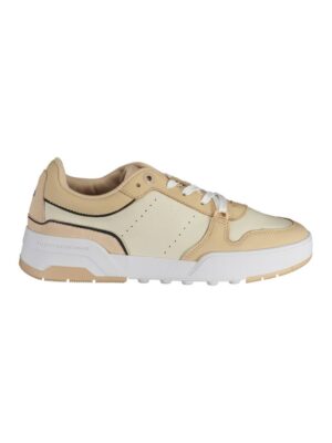 Tommy Hilfiger Beige Leather Women Sneaker