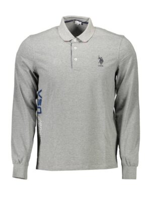 U.S. POLO ASSN. Gray Cotton Men Polo Shirt