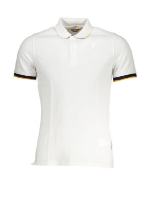 K-WAY Sleek White Polo Shirt with Contrast Detail