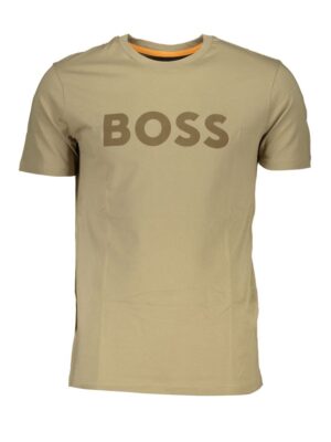Hugo Boss Brown Cotton Men T-Shirt