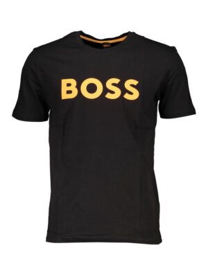 Hugo Boss Black Cotton Men T-Shirt
