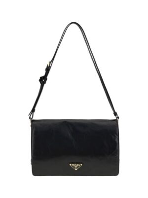 Prada Crinkled leather Shoulder Bag