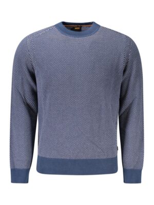Hugo Boss Blue Cotton Men Sweater