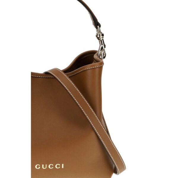 Gucci GG Emblem Leather Bucket Bag - Image 4