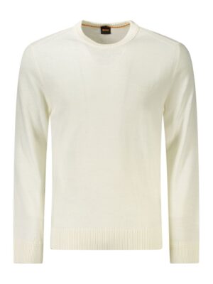 Hugo Boss White Wool Men Sweater
