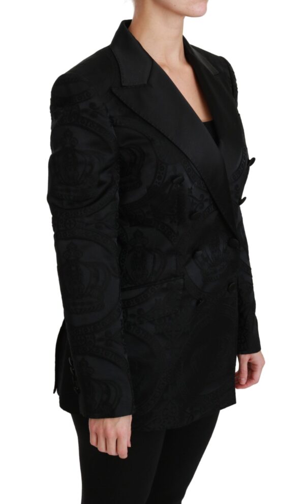 Dolce & Gabbana Elegant Crown-Patterned Double Breasted Jacket - Image 2