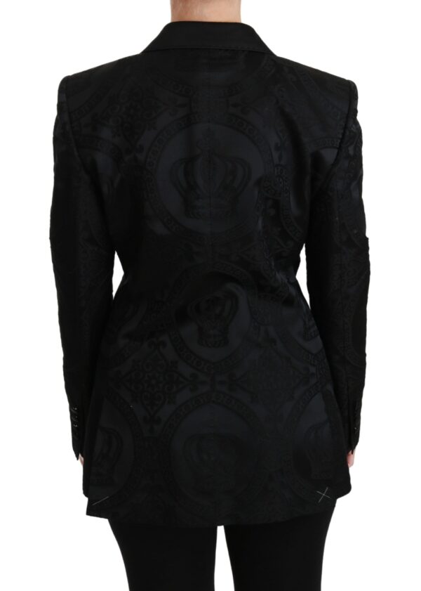 Dolce & Gabbana Elegant Crown-Patterned Double Breasted Jacket - Image 4