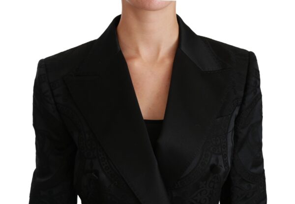 Dolce & Gabbana Elegant Crown-Patterned Double Breasted Jacket - Image 5