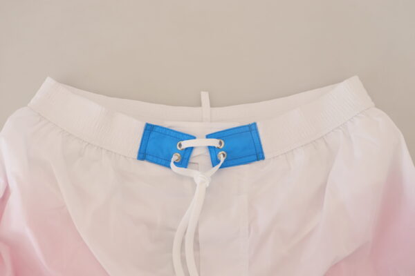 Dsquared² Chic White & Pink Print Swim Shorts - Image 4