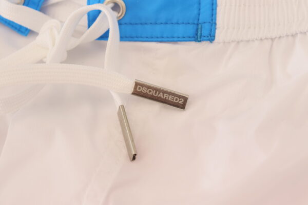 Dsquared² Chic White & Pink Print Swim Shorts - Image 5