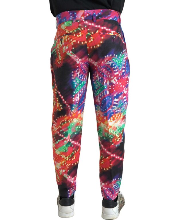 Dolce & Gabbana Multicolor Linen Chino Pants - Italian Elegance - Image 2